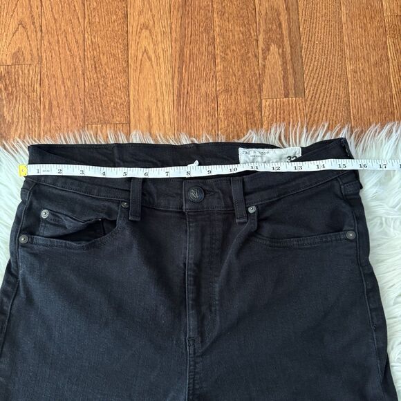 Rag & Bone Women Peyton Midrise Bootcut Jeans Size 32 Black Western Boho Stretch - Picture 9 of 15